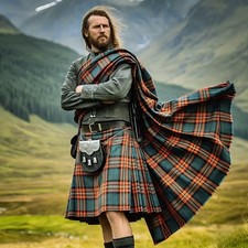 Highland Scottish Great Kilt Traditional Scottish Tartan Great Kilt For Men's
