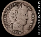 1898-O Barber Dime- Silver- Semi Key Better Date- No Reserve #K353