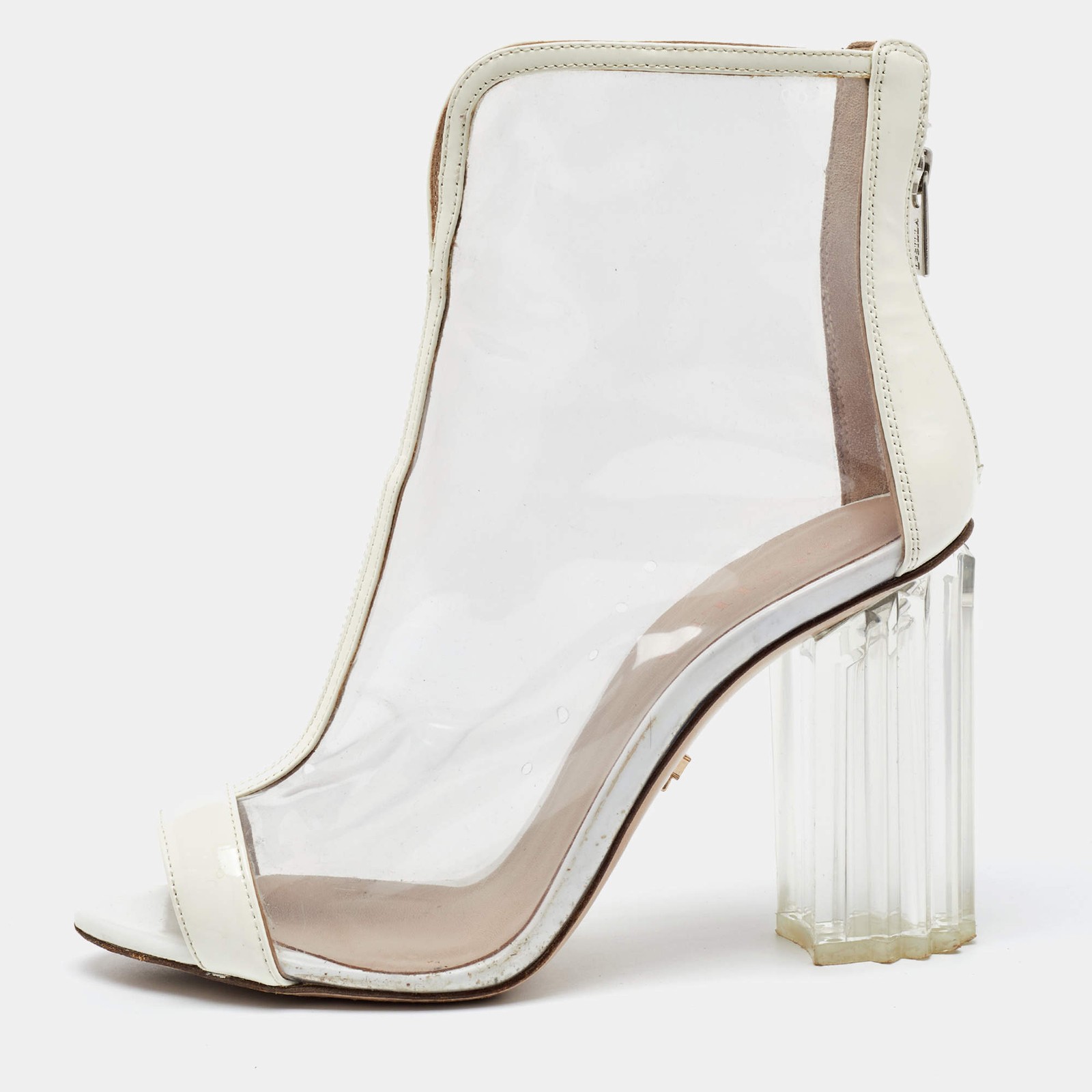 Le Silla WhiteTransparent PVC and Patent Leather Ankle Boots Size 38