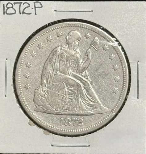 1872 Seated Liberty Dollar, AU Details (11600)