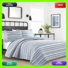 - Set 100 Cotton Bedding Matching Sham Reversible Stripe And