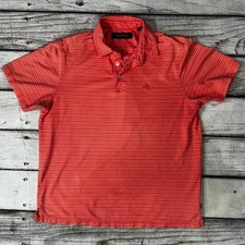 Tommy Bahama Pima Cotton Coral Striped Polo Shirt Men's Medium