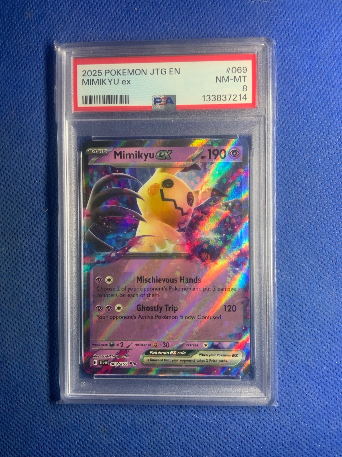 2025 POKEMON JTG EN-JOURNEY TOGETHER #069 MIMIKYU EX PSA 8