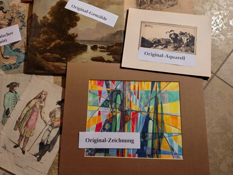 großes Konvolut ● Gemälde Zeichnungen Druckgrafik ● Skizzenbuch ● zT unleserlich - Bild 2 von 4