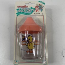1990s NWT Evenflo Baby Training Sippy Cup-Juice Cup-pink Lid Duck Vtg