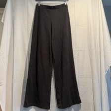 Zara Women's Black High Waisted Pleated Wide Leg Baggy Trousers Pants Med NWOT