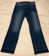 Women  s NYDJ Marilyn Straight Raw Hem Jeans 30  Inseam