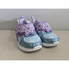 Disney Frozen Toddler Girls Light Up Shoes Size 6 Blue Elsa Anna