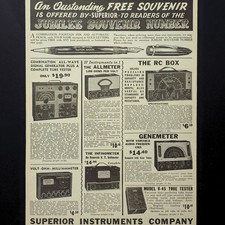 Superior Instruments Tube Tester Allmeter 1938 NYC Vtg Print Ad