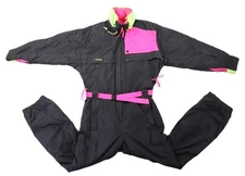 VTG COLUMBIA SKI US Women’s Large Snow Suit One Piece Retro Black Coveralls