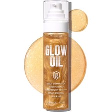Body Glow Oil, Broad Spectrum SPF 50, Glitter Shimmer Sunscreen Body Oil Lotion