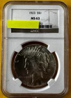 1923-S $1 Peace Silver Dollar  NGC  MS63