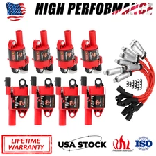 8x Ignition Coil Set and Spark Plug Wire For GMC Chevy Silverado 1500 5.3L 6.2L