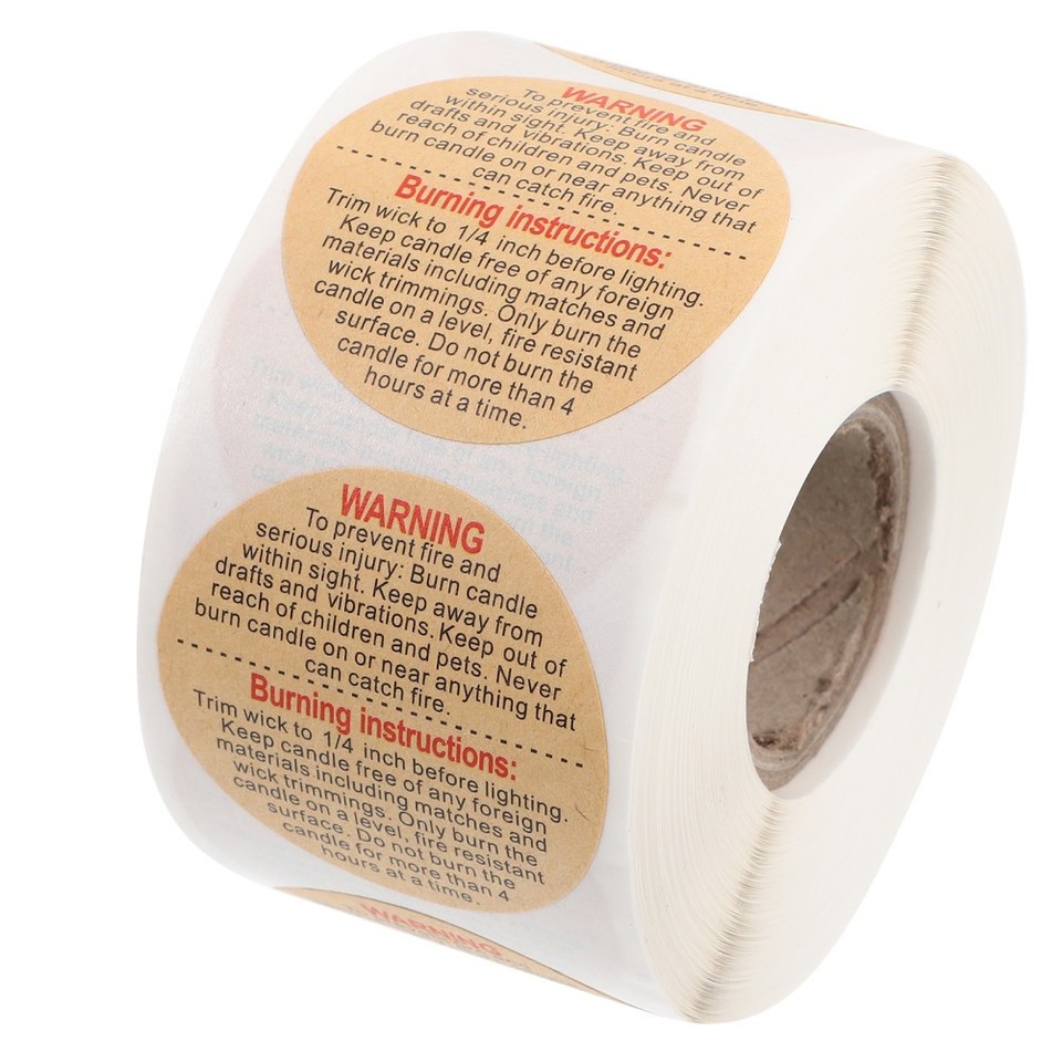 Safety Labels Wax Circles Sticker Candles Warning Stickers Jar ...