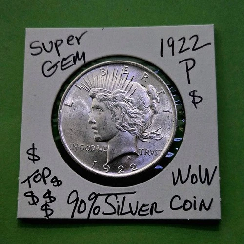 1922 P Peace Silver Dollar CHOICE GEM Brilliant Ultra Rare BU Grade Silver Coin
