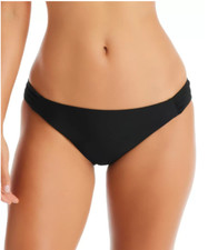 Bar Iii Women's Hipster Solid Bikini Bottoms, Swimsuit Black Size XL 1770
