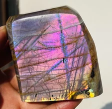 347g Natural Purple Flash Labradorite Freeform Crystal Display Specimen Healing