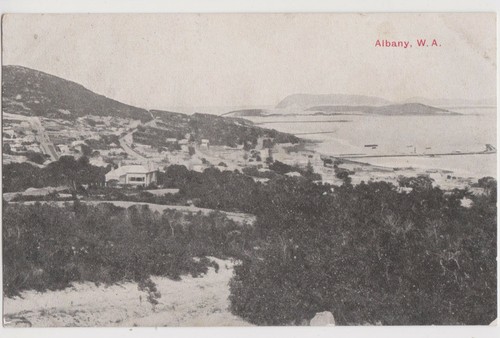 WESTERN AUSTRALIA - Albany town view vintage postcard, unused, c.1900s