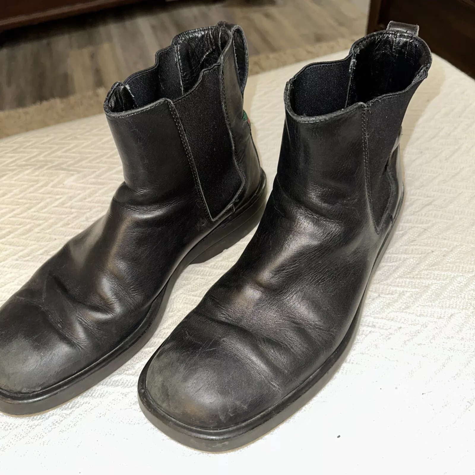 Bottes HTF Gucci Side Gore/8,5 homme/noir/cuir/1140173 3564
