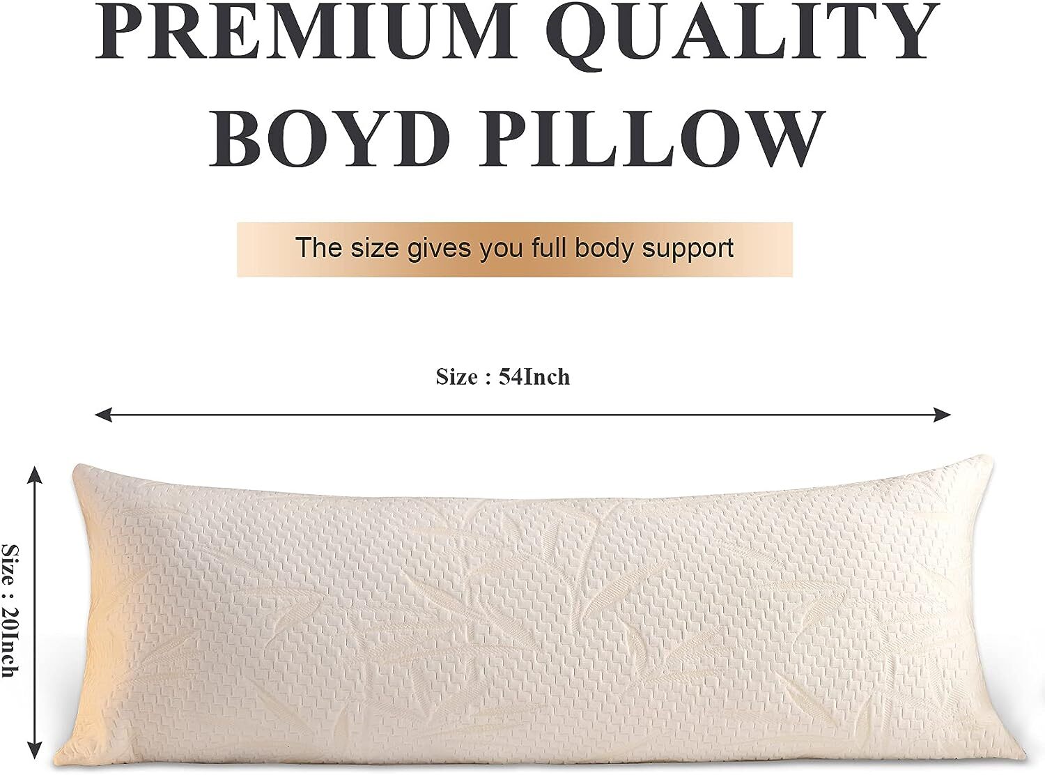 Large Adults Body Pillow Bamboo Cover Firm Cooling Microfiber Bed Extra Support