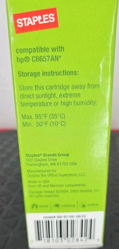 Staples Compatible Inkjet Cartridge With HP 57 Tri-Color New - Picture 7 of 7