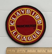 Winchester Claybird League Clay Shooting 4 Round Red Embroidered Patch Badge