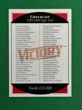 1999-00 Upper Deck Victory Basketball Checklist #378