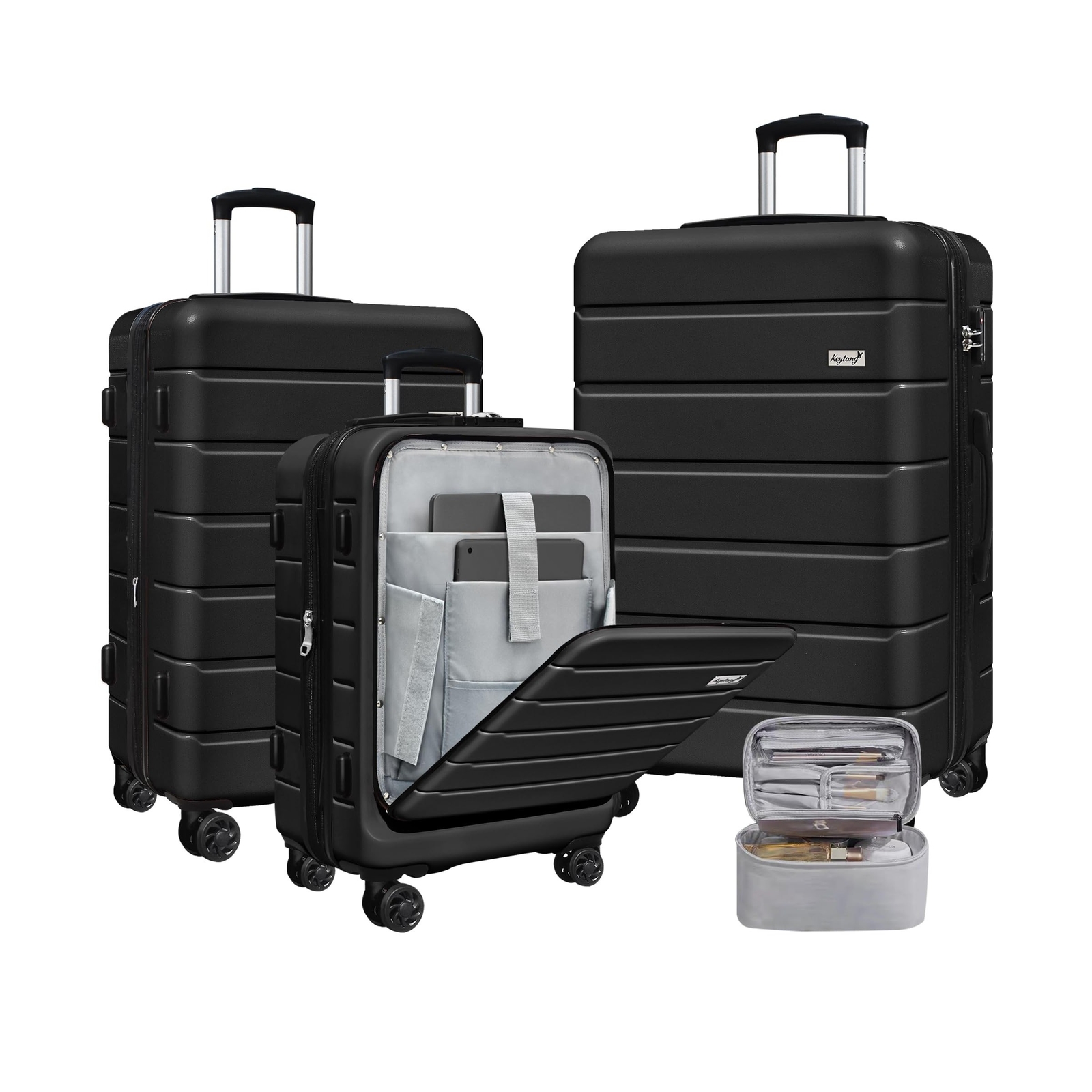 SmileLine Hardside Expandable Luggage W/Quick Access Front Open Pocket Lightw...