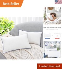 Versatile White Throw Pillow Inserts - Machine Washable, Set of 2, 12x20 Inches