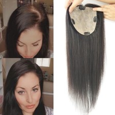 6"x6" Silk Base Human Hair Topper Skin Top Toupee Hair Piece for White Women