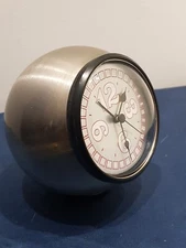 Orologio Da Tavolo Space Age Palla In Metallo Sfera Ball Vintage
