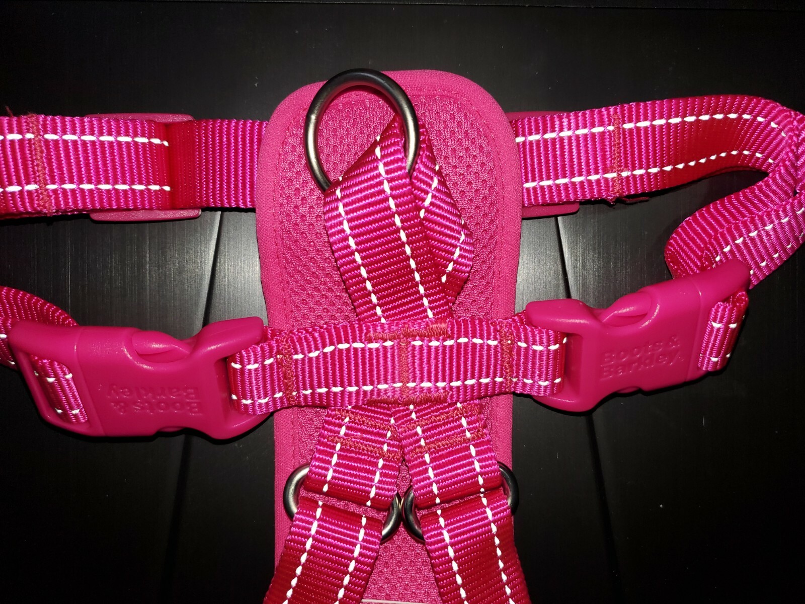 BOOTS & BARKLEY NO PULL DOG HARNESS REFLECTIVE ADJUSTABLE Pink L UP TO