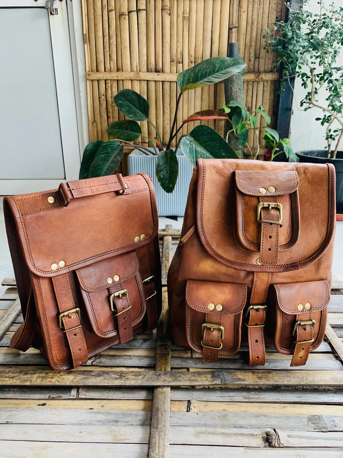New Large Genuine Leather Back Pack Rucksack Travel Bag Clearance Sale
Opens in a new window or tab