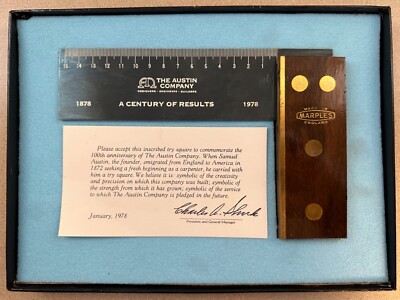 MARPLES - PRESENTATION ROSEWOOD HANDLED SQUARE - NEW IN BOX 1978 Made in England