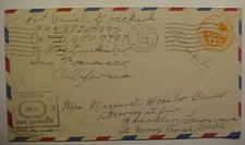 US APO 7797 UNLISTED OCT 1944 CENSOR TO US