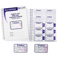 C-line Times Up Self-expiring Visitor Badge With Registry Log, 150 24-hour C-line Times Up Self-expiring Visitor Badge With Registry Log, 150 24-hour
