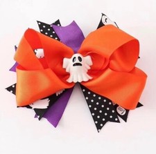 Girls Hair Accessories Halloween Ghost Bow. Alligator closure
