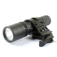 Tactical Flashlight 220 Lumen /w Quick Release 1" Offset Picatinny/Weaver Mount
