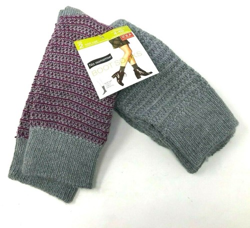 No Nonsense Accessories | Nwt Boot Socks Mid Calf Sz 4-10 | Color: Gray/Purple | Size: 4-10 | Stuff4u2enjoy's Closet