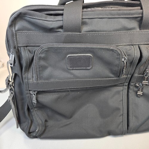 TUMI Alpha Expandable Organizer Laptop Briefcase Black 2621D3 Ballistic Nylon - Picture 2 of 14