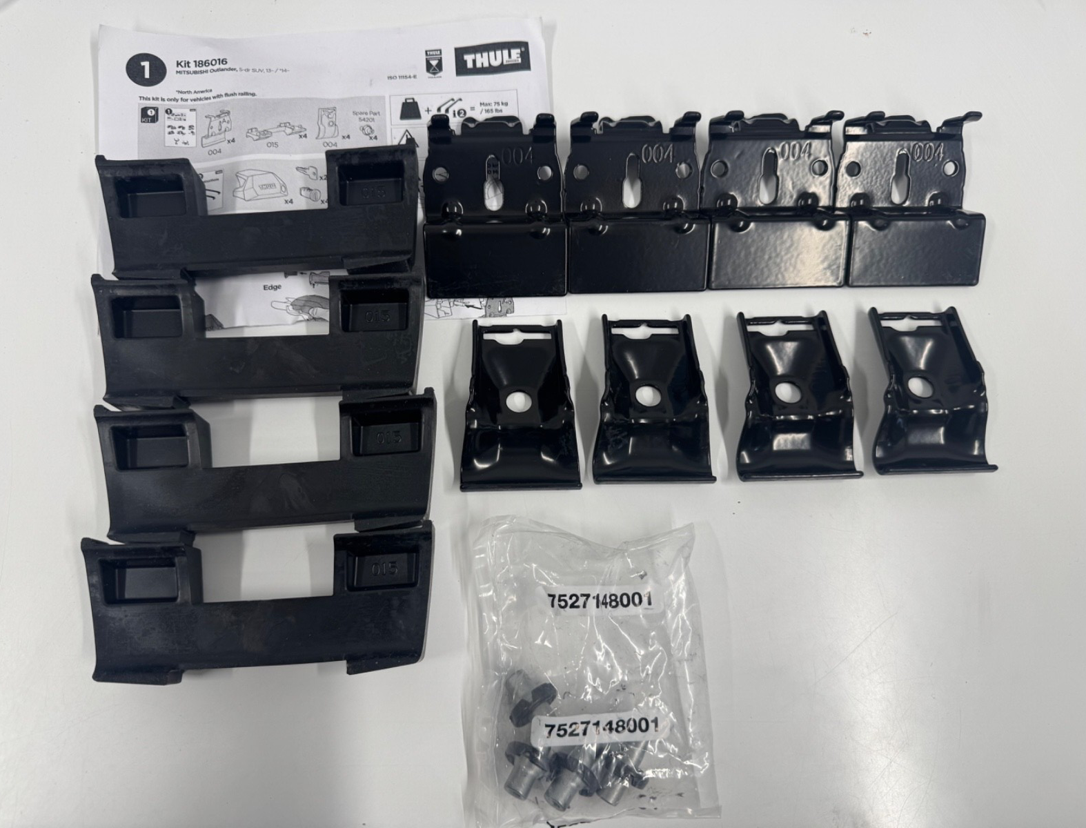 THULE FITTING KIT 6016 no box fits MITSUBISHI Outlander, 5-dr SUV, 13– / *14–
