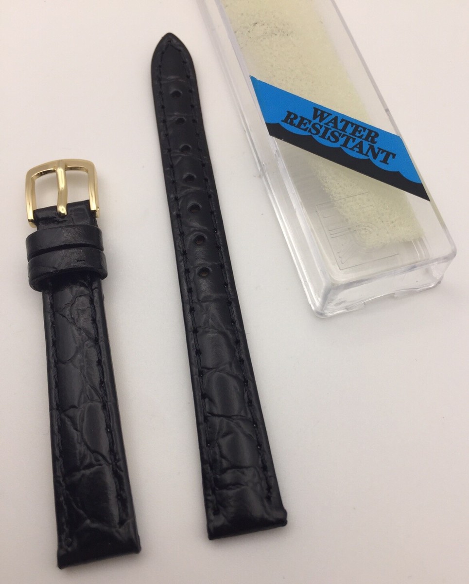 Hadley Roma Women LS717 Crocodile Grain 12R Black 12mm Fine 