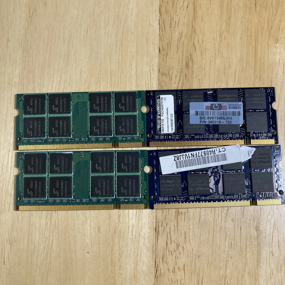 Lot 4x ProMOS & Nanya 1GB 2RX8 PC2-5300S DDR2-667 200-PIN SO-DIMM - Image 4 of 4