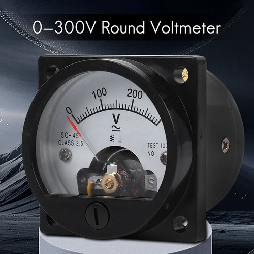 Dial Up Panel AC 0-300V Round Analog Dial-Up Panel Meter Indicator for Volt Black1015 ...