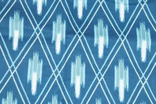 38"L x 44"W Stella by Dear Stella Fabric X Lattice Southwest Pattern Blue White