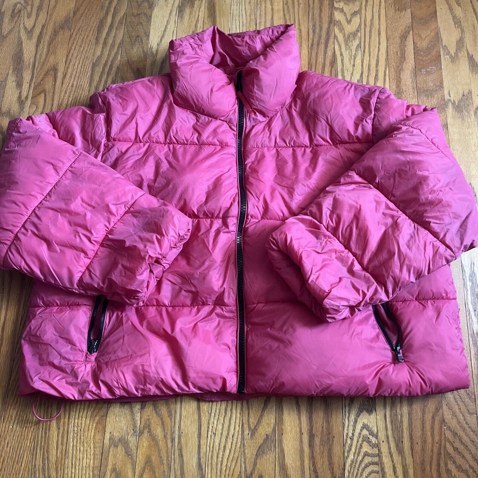 Old Navy Women's Pink Water Resistant Short Nylon Puffer Jacket XL
