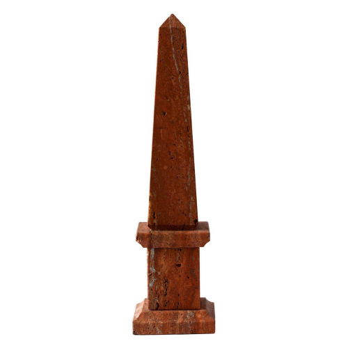 Obélisque De Table En Marbre Noir Acceglio - Sculpture Classique H 25cm