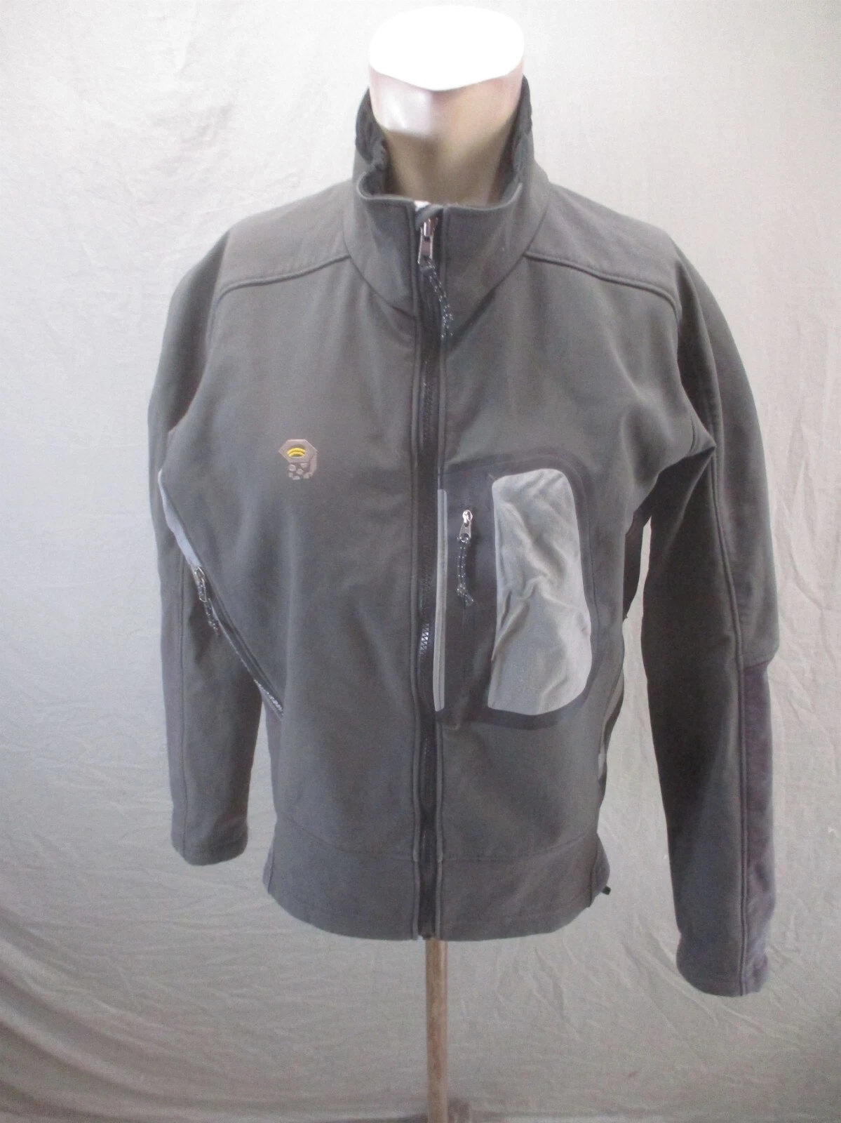 MOUNTAIN HARDWEAR Size M Mens Full Zip Stand Collar Pocket Softshell 171