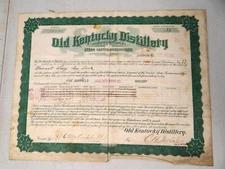 1901  Old Jefferson Kentucky Distillery Bonded Warehouse Whiskey Certificate