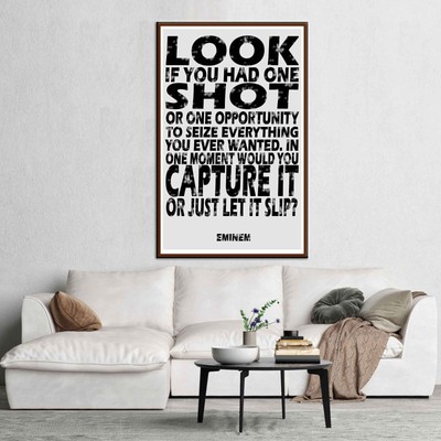 Eminem, Song Lyrics Art Print, Look If You Had One Shot, Eminem Quotes Print,